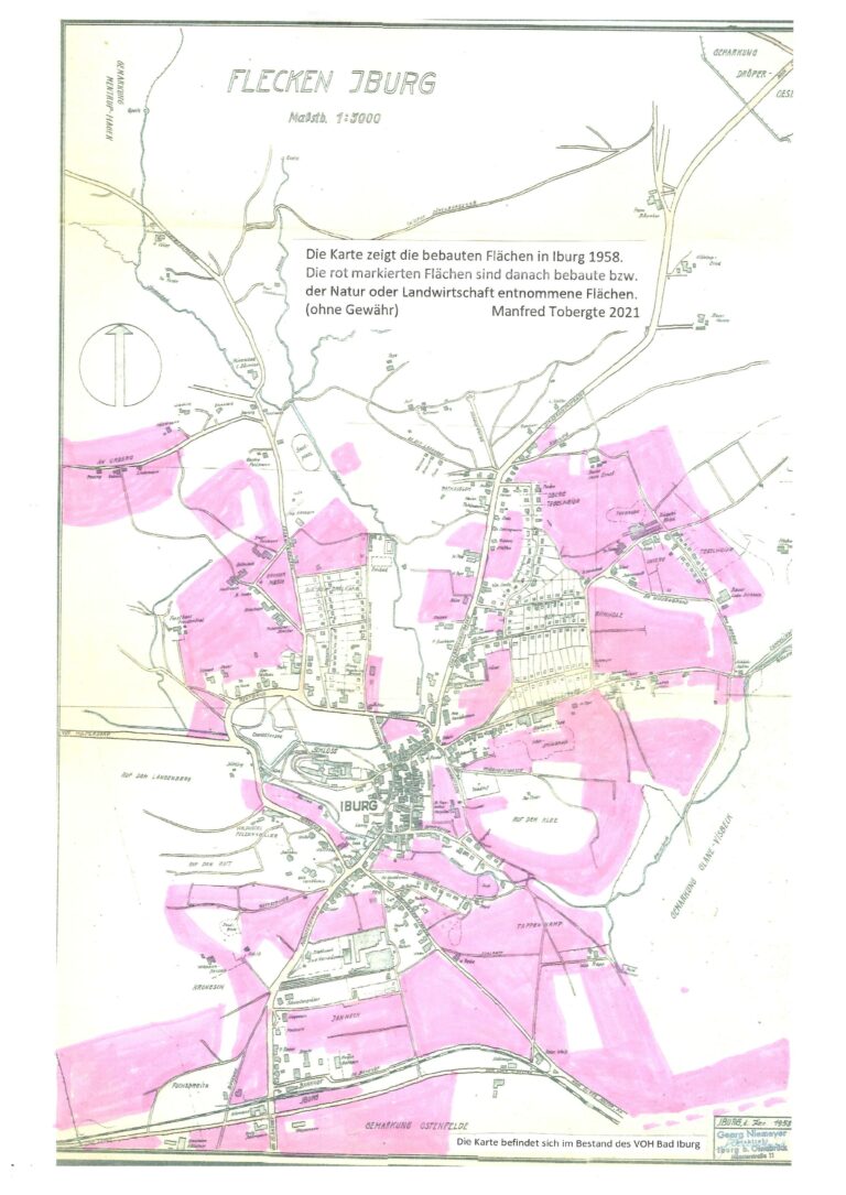 Flächenvesiegelung – Vergleich 1958 – 2021
